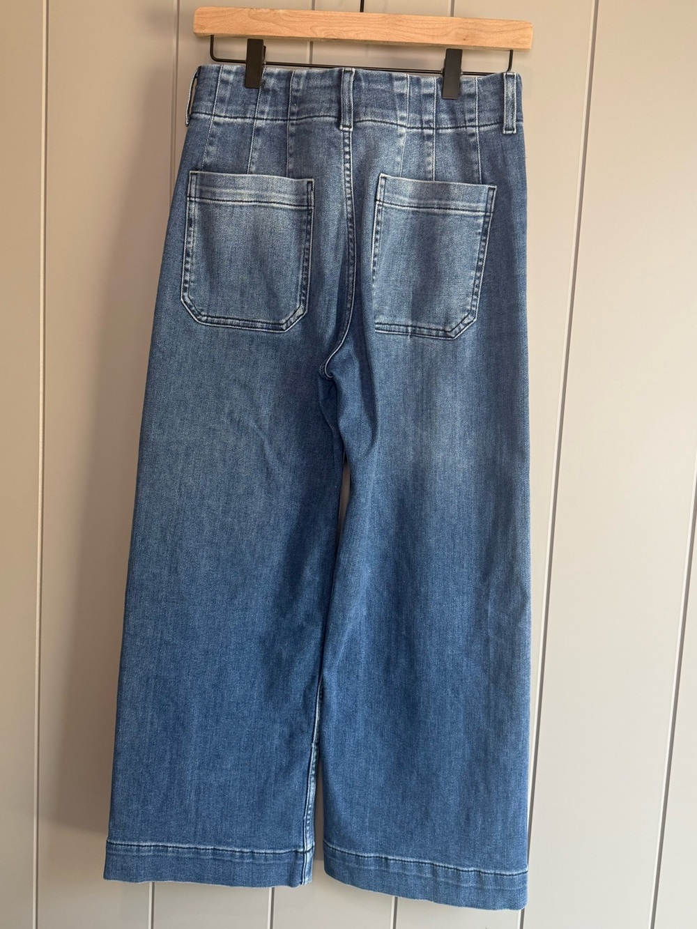 Maeve The Collette Cropped High-Rise Wide-Leg Jean Size 27 Anthropologie Stretch - Picture 6 of 15